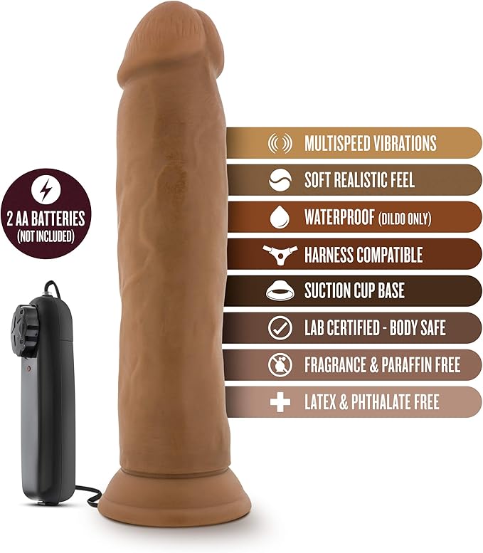 Dr. Skin Mocha Dr. Throb 9.5 Inch Vibrator With Suction Cup - Vibrators - www.Coyha.com