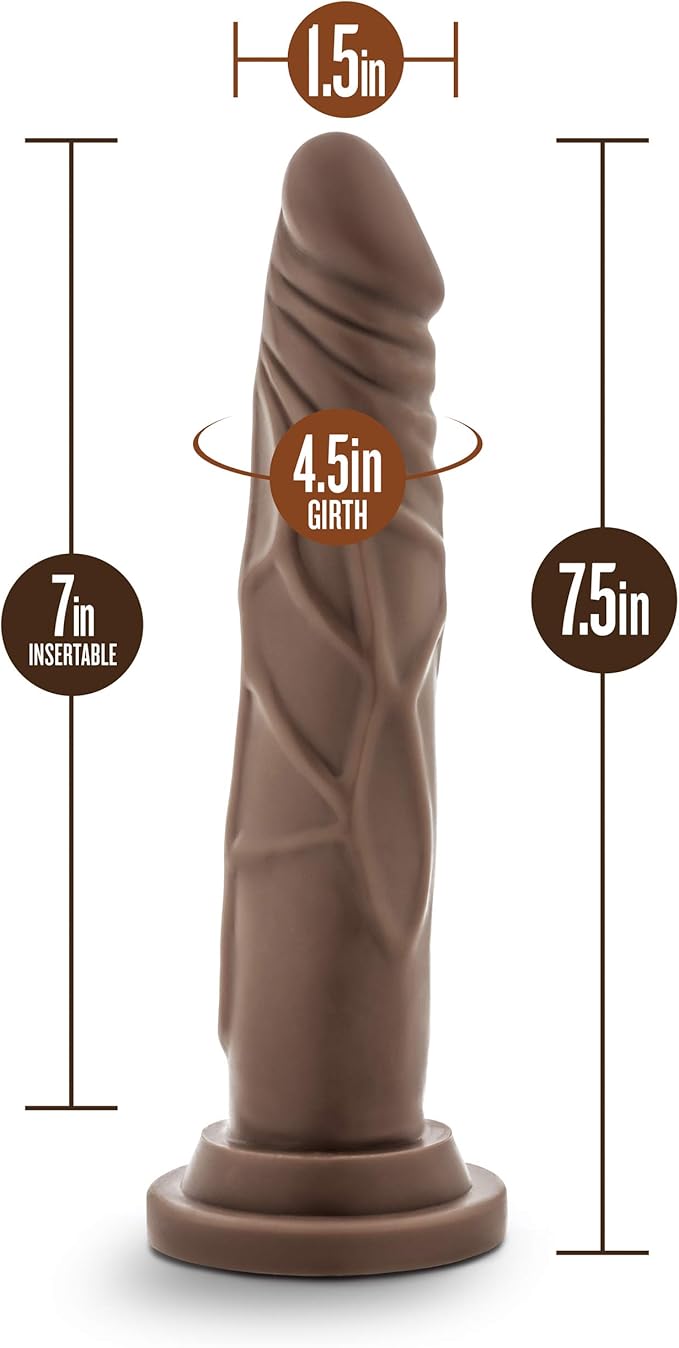 Dr. Skin Chocolate Basic Dong 7.5 Inch Dildo - Dildos - www.Coyha.com