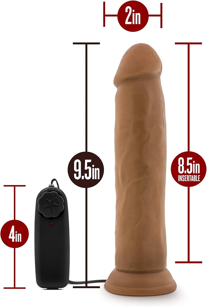 Dr. Skin Mocha Dr. Throb 9.5 Inch Vibrator With Suction Cup - Vibrators - www.Coyha.com