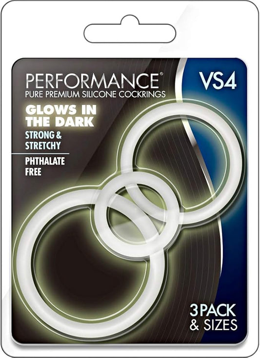 Performance - Vs4 Pure Premium Silicone Cockring Set - White - Men's Toys - www.Coyha.com