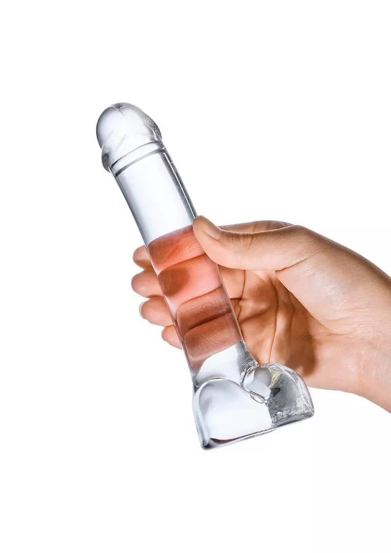 7 in Realistic Curved Glass G-spot Dildo - Dildos - www.Coyha.com