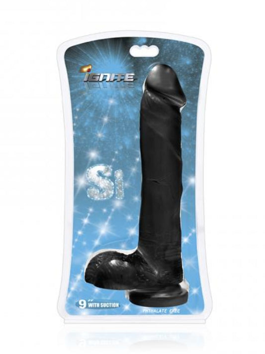 9 inches Cock with Balls & Suction Cup Black - Dildos - www.Coyha.com