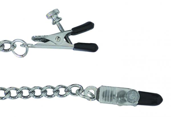 Adjustable Nipple Clamps With Curbed Chain - Bondage - www.Coyha.com