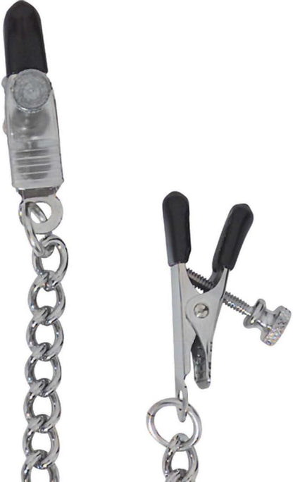 Adjustable Nipple Clamps With Curbed Chain - Bondage - www.Coyha.com