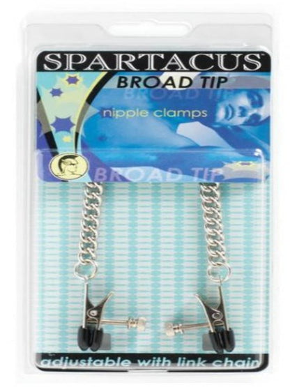 Spartacus Adjustable Nipple Clams With Curbed Chain - Bondage - www.Coyha.com