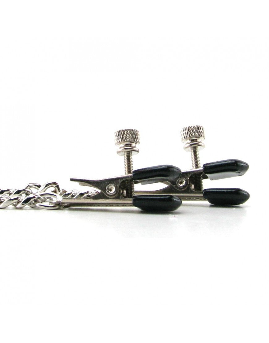 Spartacus Adjustable Nipple Clams With Curbed Chain - Bondage - www.Coyha.com