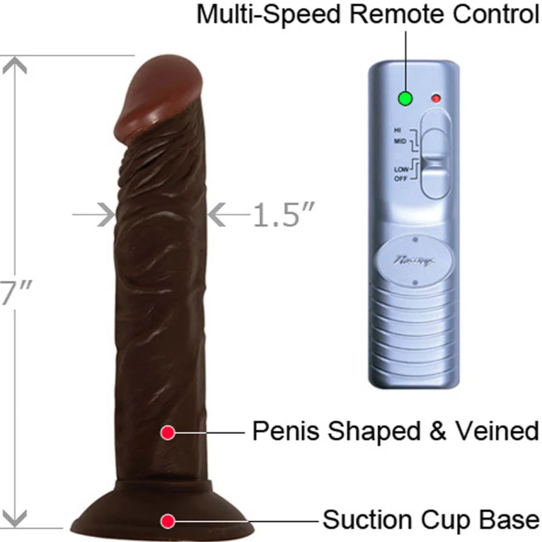 All American Whopper Vibrating 7 inches Dildo Brown - Vibrators - www.Coyha.com