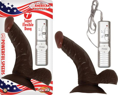 All American Whopper Vibrating Dildo Dong With Balls 7 inches Brown - Vibrators - www.Coyha.com