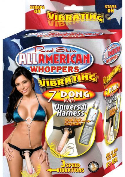 All American Whoppers 7 inch Vibrating Dildo Universal Harness - Dildos - www.Coyha.com