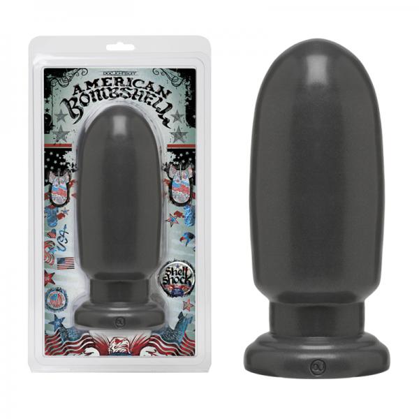 American Bombshell Shell Shock Large Anal Butt Plug Gray - Anal Toys - www.Coyha.com