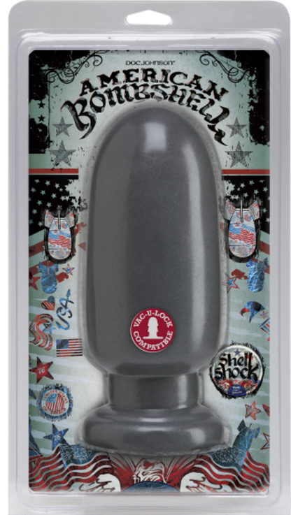 American Bombshell Shell Shock Large Anal Butt Plug Gray - Anal Toys - www.Coyha.com