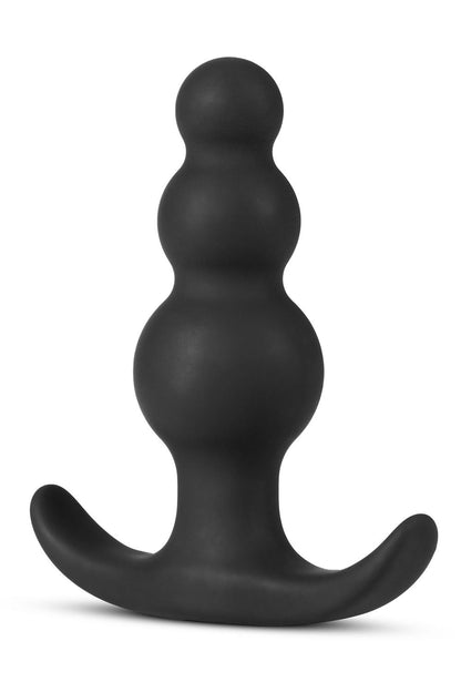 Anal Adventure Platinum Beaded Butt Plug Black - Anal Toys - www.Coyha.com