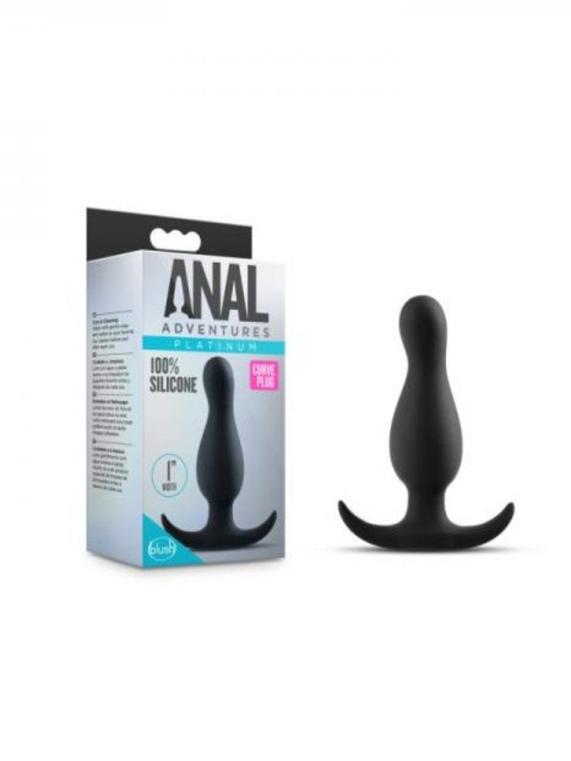 Anal Adventure Platinum Curve Anal Butt Plug Black - Anal Toys - www.Coyha.com