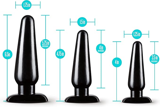 Anal Adventures Basic Anal Butt Plug Kit Black - Anal Toys - www.Coyha.com