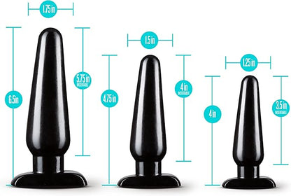 Anal Adventures Basic Anal Butt Plug Kit Black - Anal Toys - www.Coyha.com