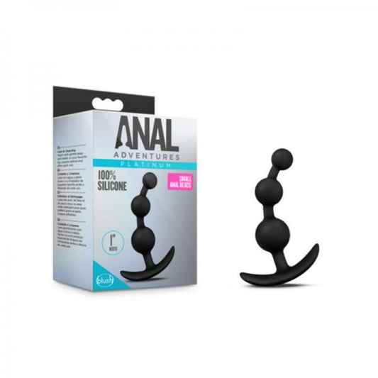 Anal Adventures Platinum Small Anal Beads Butt Plug Black - Anal Toys - www.Coyha.com