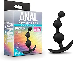 Anal Adventures Platinum Small Anal Beads Butt Plug Black - Anal Toys - www.Coyha.com