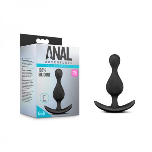 Anal Adventures Platinum Wave Anal Butt Plug Black - Anal Toys - www.Coyha.com