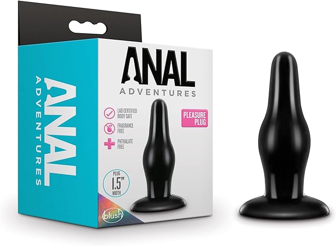 Anal Adventures Pleasure Anal Butt Plug Black - Anal Toys - www.Coyha.com