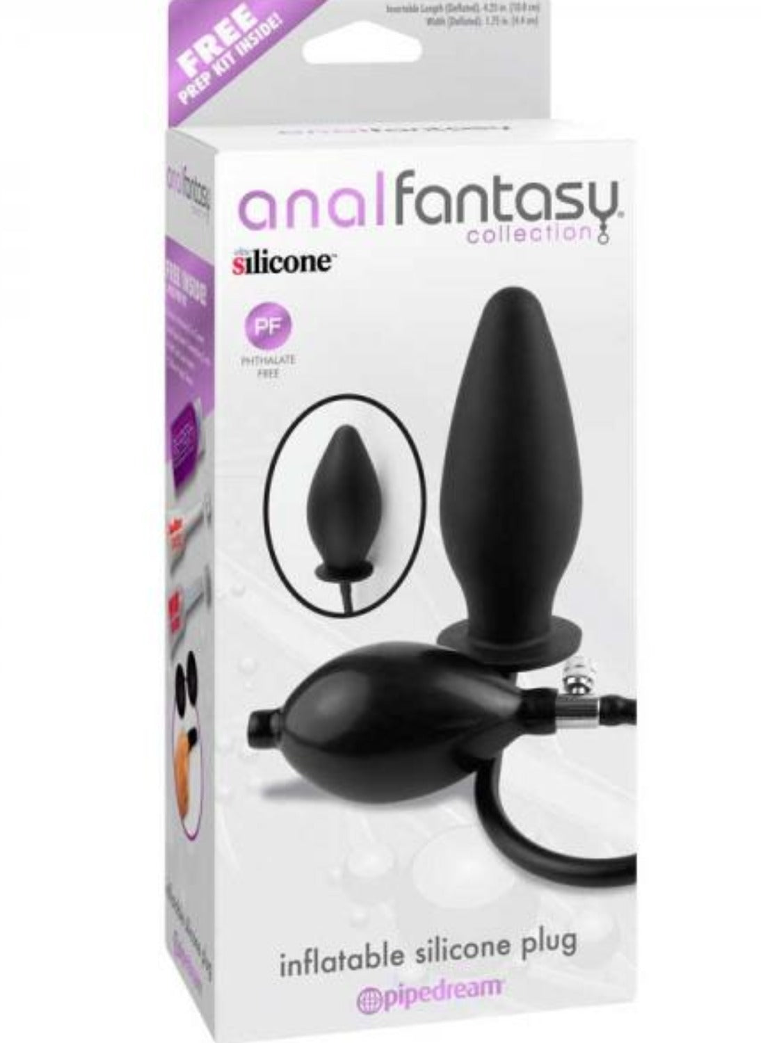 Anal Fantasy Inflatable Silicone Anal Butt Plug Black - Anal Toys - www.Coyha.com