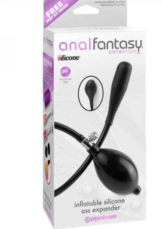 Anal Fantasy Inflatable Silicone Ass Expander Butt Toy Black - Anal Toys - www.Coyha.com