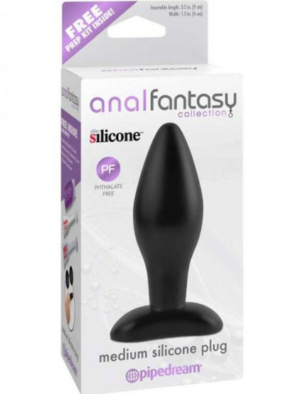 Anal Fantasy Medium Silicone Anal Butt Plug Black - Anal Toys - www.Coyha.com