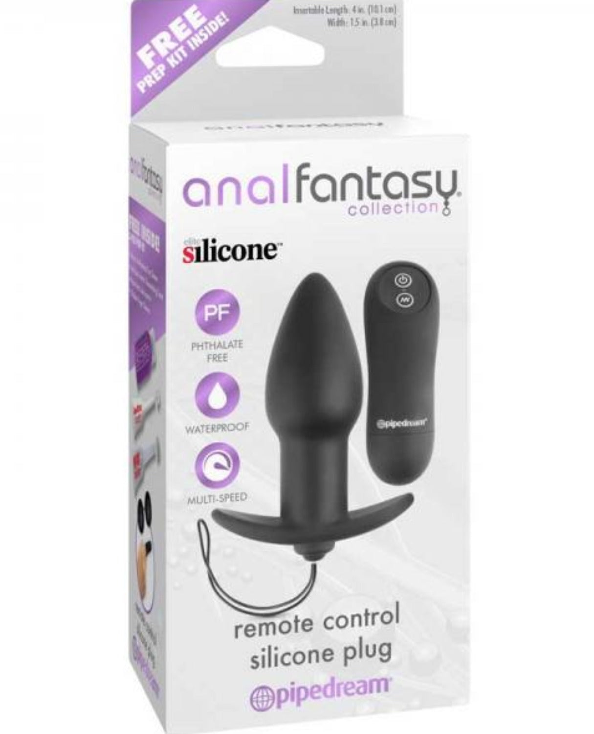 Anal Fantasy Remote Control Silicone Anal Butt Plug Black - Anal Toys - www.Coyha.com