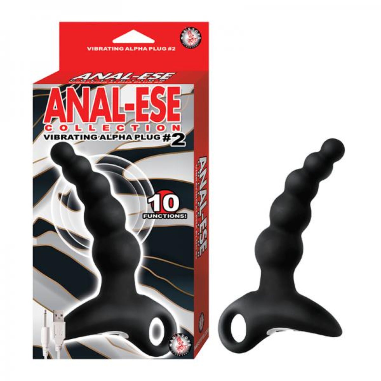 Anal-ese Collection Vibrating Alpha Anal Butt Plug #2 - Black Anal Toys - www.Coyha.com