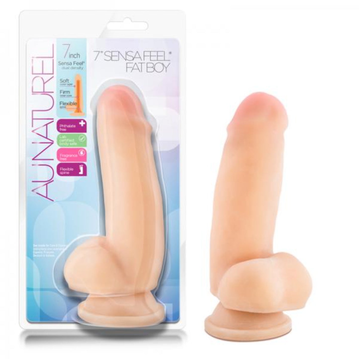 Au Naturel - 7in Dildo Sensa Feel Fat Boy - Beige - Dildos - www.Coyha.com