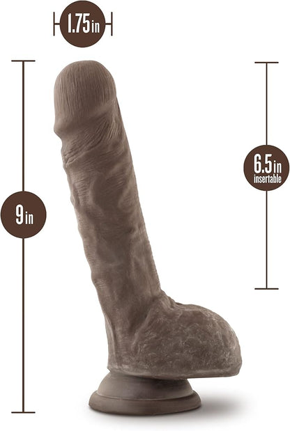 Au Naturel - 9 in Dildo Sensa Feel - Chocolate - Dildos - www.Coyha.com