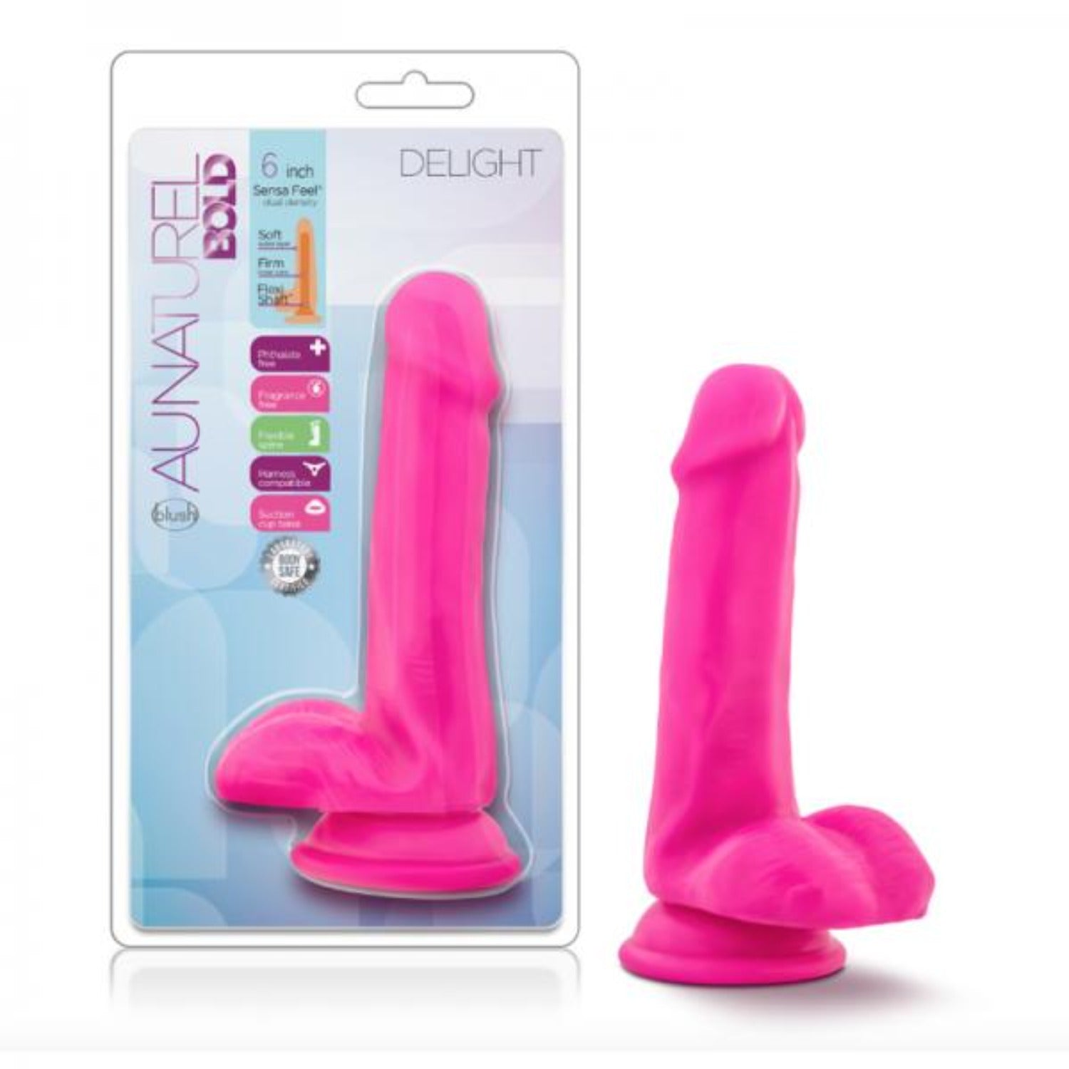 Au Naturel Bold Delight 6 inch Dildo Pink - Dildos - www.Coyha.com