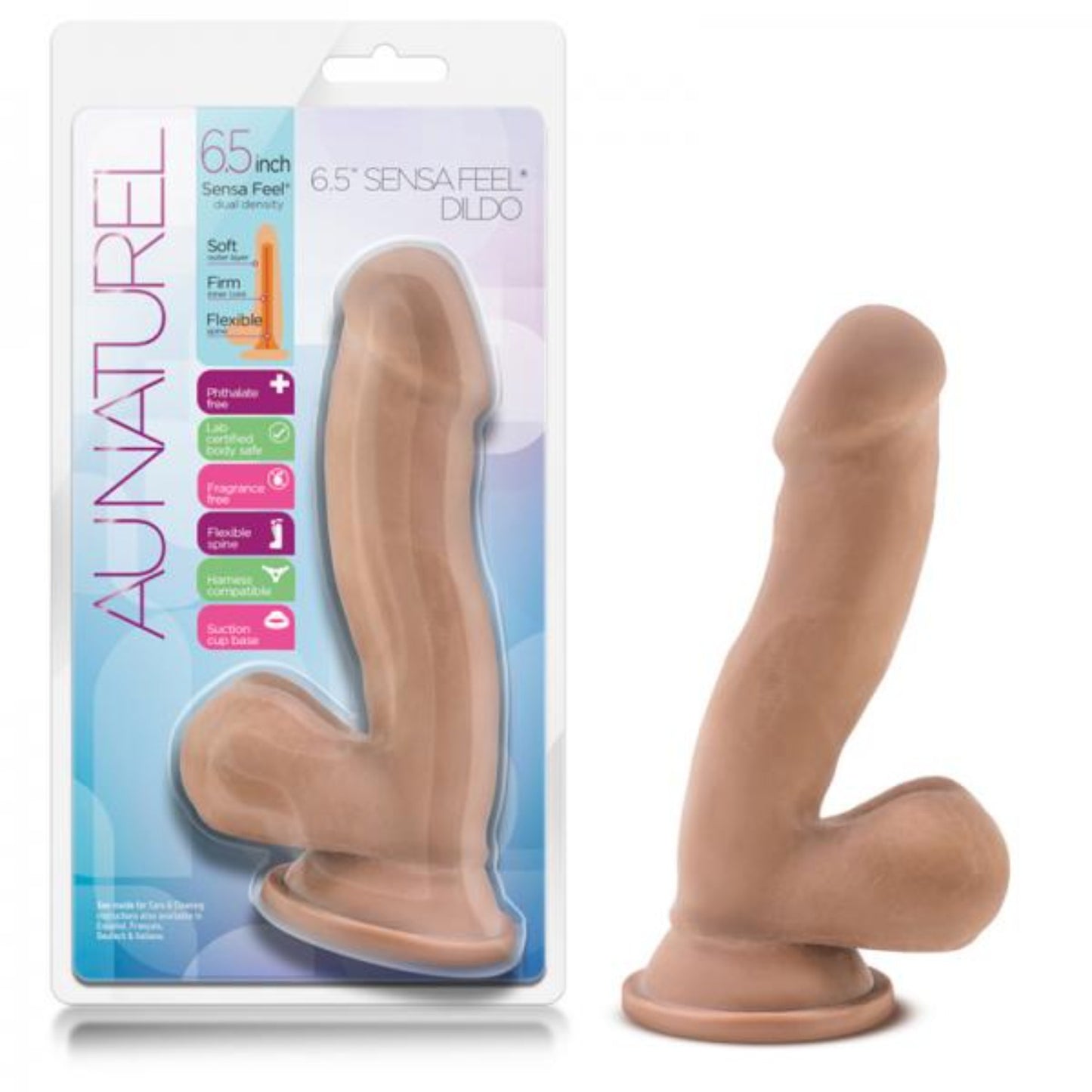 Au Naturel Sensa Feel 6.5 Inches Dildo Tan Latin - Dildos - www.Coyha.com