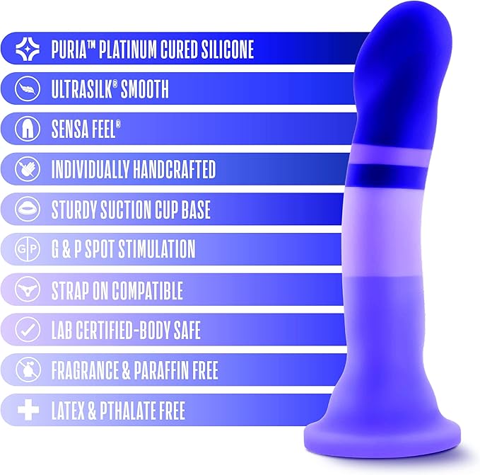 Avant - D2 - Purple Rain Striped 7.5 Inch Dildo - Dildos - www.Coyha.com