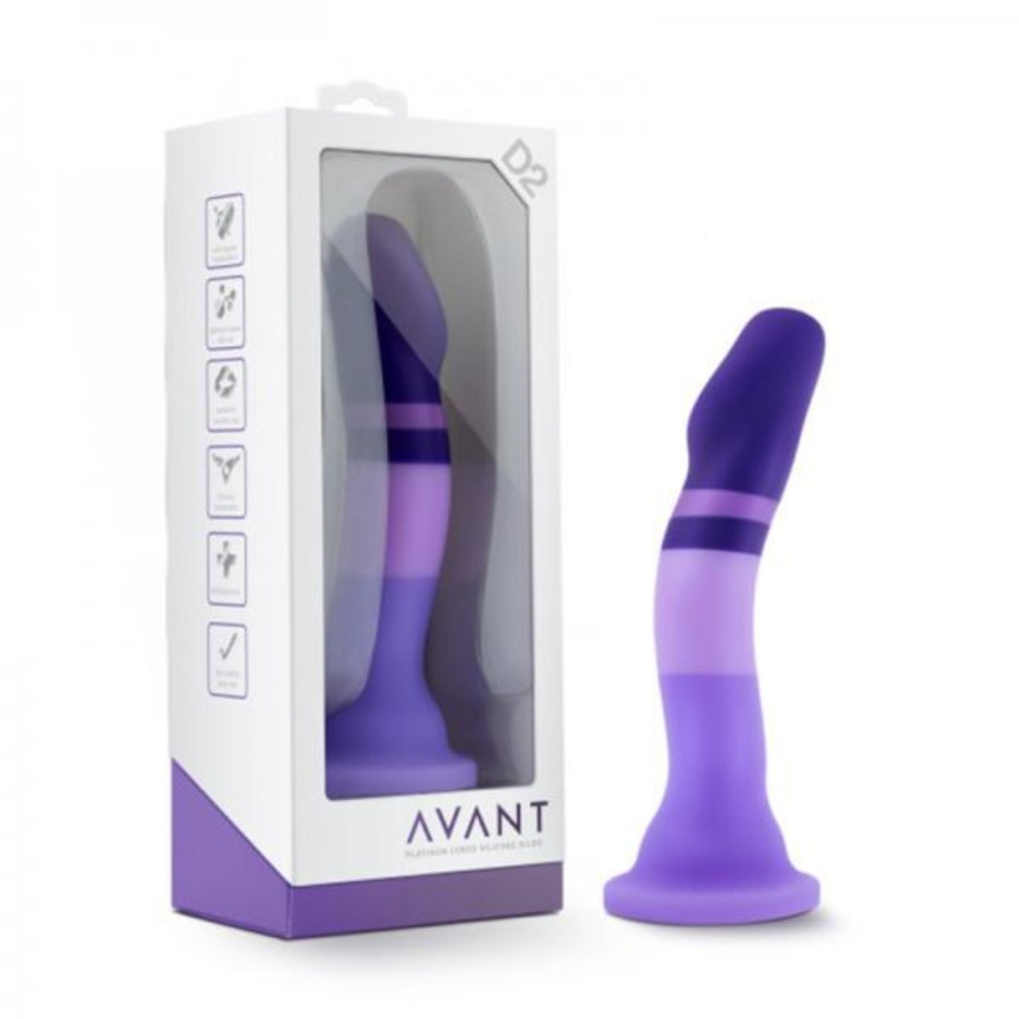 Avant - D2 - Purple Rain Striped 7.5 Inch Dildo - Dildos - www.Coyha.com