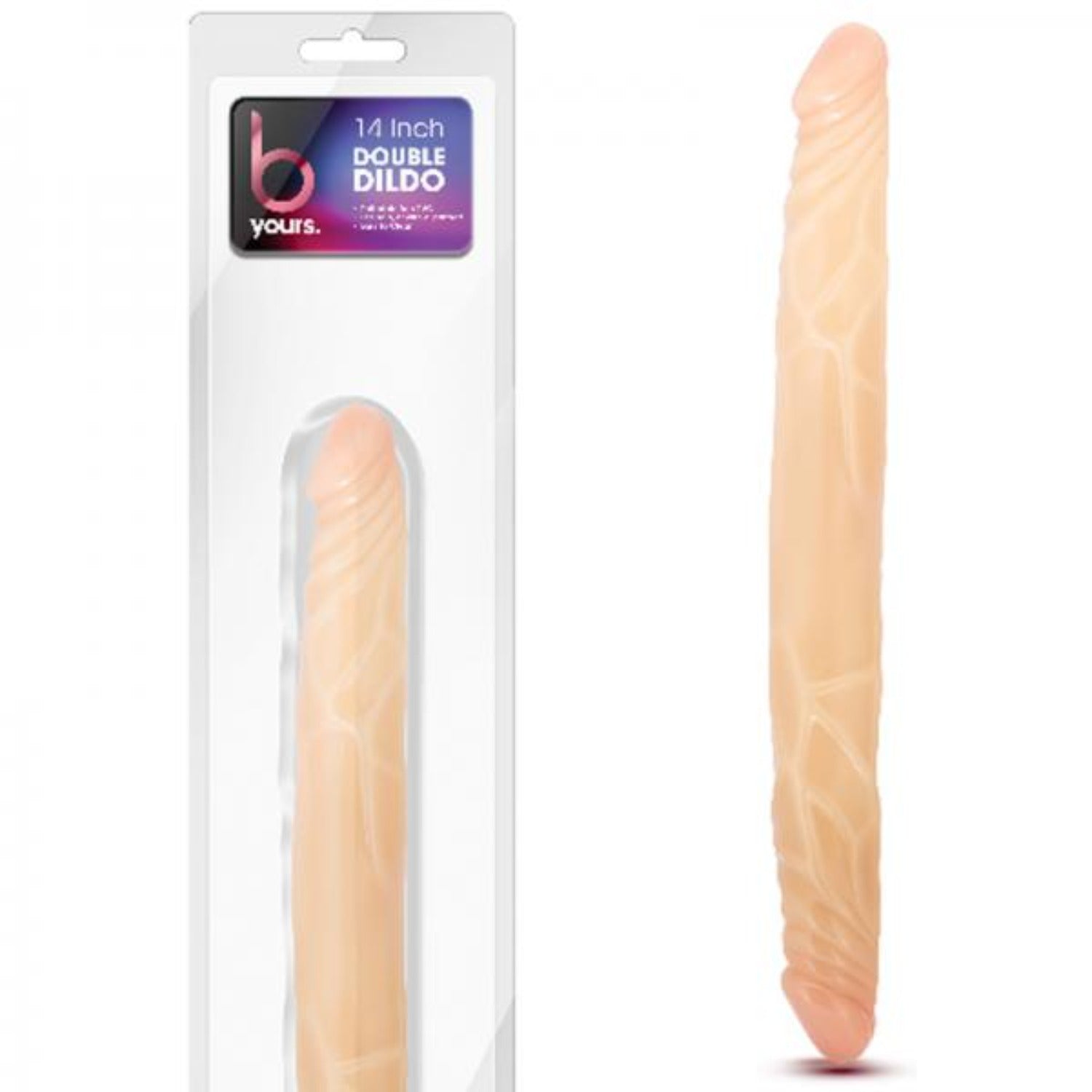 B Yours - 14in Double Dildo - Beige - Dildos - www.Coyha.com