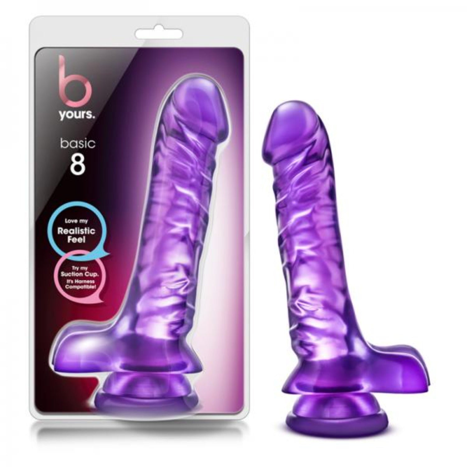 B Yours Basic 8 Purple Realistic 9 Inch Dildo - Dildos - www.Coyha.com