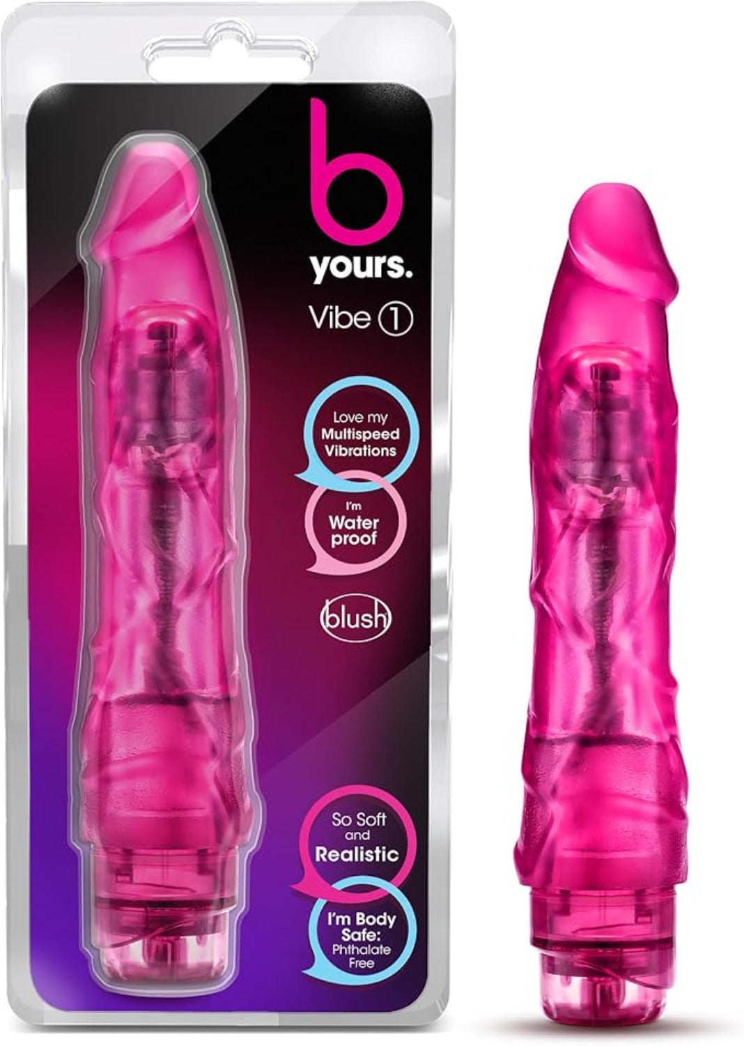 B Yours Cock Vibe #1 Pink Realistic Vibrating 9 Inch Dildo Vibrators - www.Coyha.com