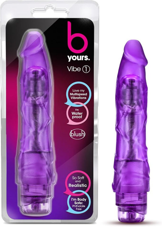 B Yours Cock Vibe #1 Purple Realistic 9 Inch Vibrator Vibrators - www.Coyha.com