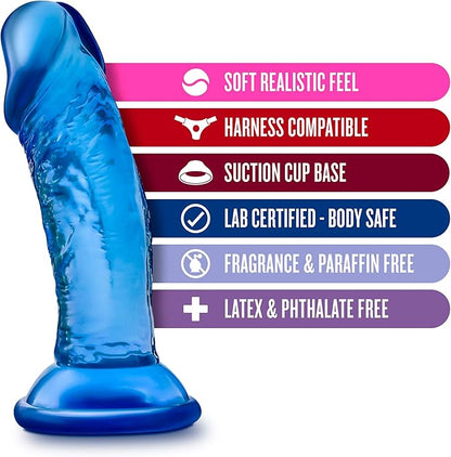 B Yours Sweet N' Small 4 Inch Dildo With Suction Cup - Blue - Dildos - www.Coyha.com