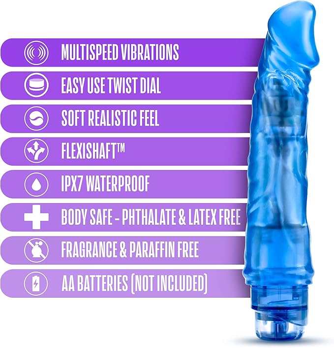 B Yours Vibe 6 Blue Realistic 9 Inch Vibrator - Vibrators - www.Coyha.com