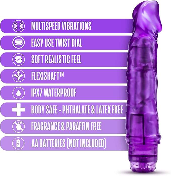 B Yours Vibe 6 Purple Realistic 9 inch Vibrator - Vibrators - www.Coyha.com