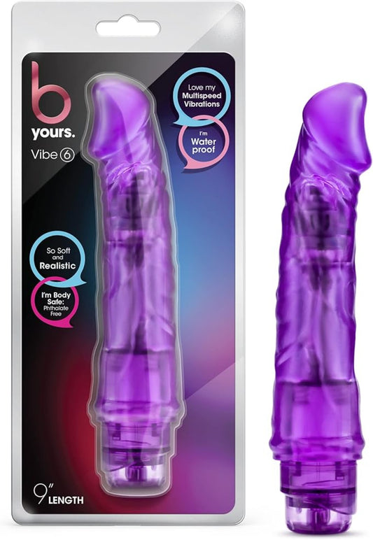 B Yours Vibe 6 Purple Realistic 9 inch Vibrator - Vibrators - www.Coyha.com