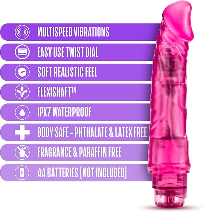 B Yours Vibe 6 Vibrating 9 Inch Dildo Pink - Vibrators - www.Coyha.com