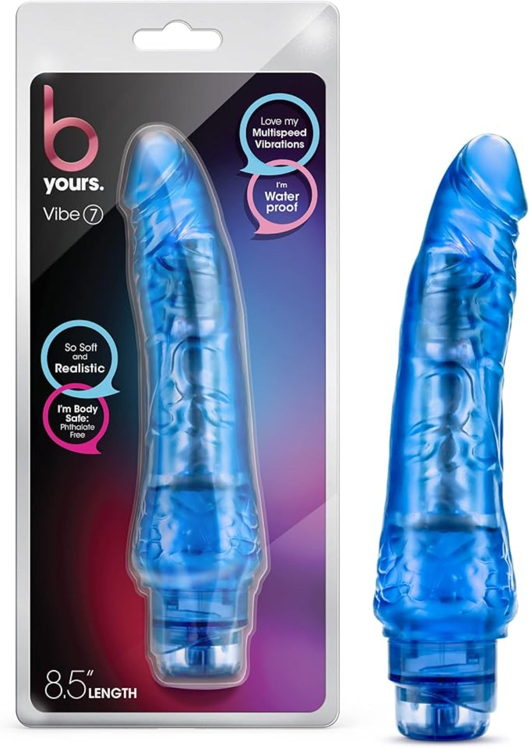 B Yours Vibe 7 Blue 8.5 inch Vibrator - Vibrators - www.Coyha.com