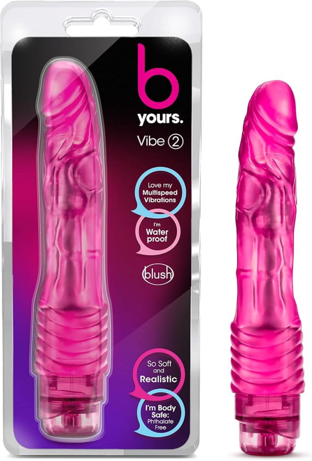 B Yours Vibe #2 9 Inch Vibrator Purple Vibrators - www.Coyha.com