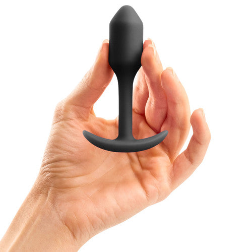 B-vibe Snug Plug 1 Weighted Anal Butt Plug Black - Anal Toys - www.Coyha.com