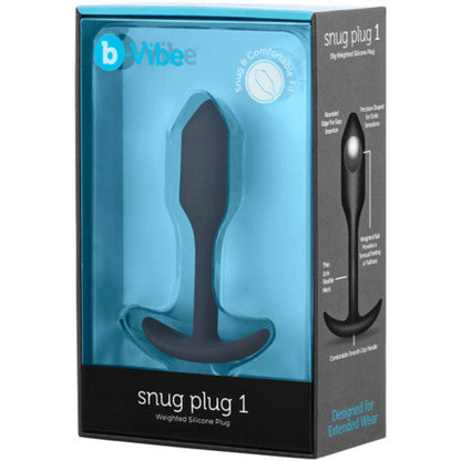 B-vibe Snug Plug 1 Weighted Anal Butt Plug Black - Anal Toys - www.Coyha.com