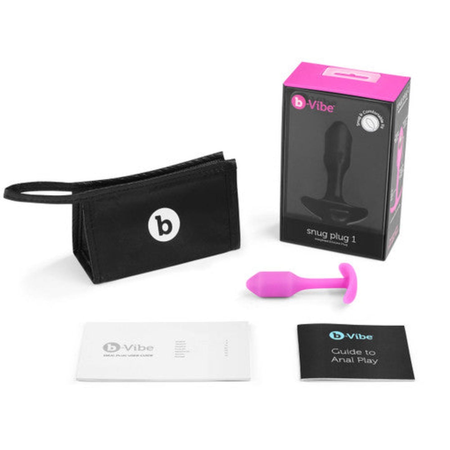 B-vibe Snug Plug 1 Weighted Anal Butt Plug Fuchsia - Anal Toys - www.Coyha.com