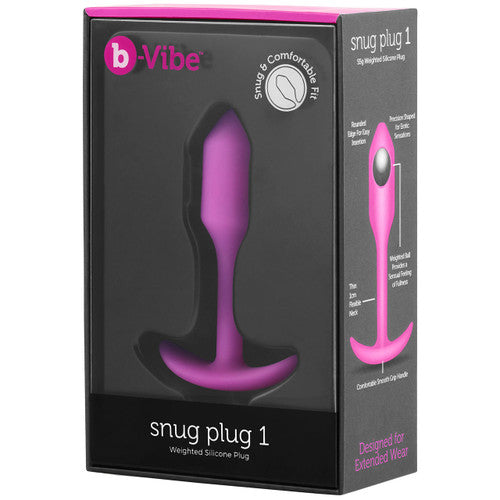 B-vibe Snug Plug 1 Weighted Anal Butt Plug Fuchsia - Anal Toys - www.Coyha.com