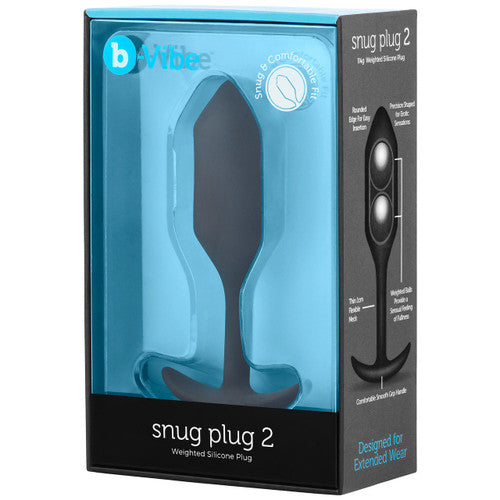 B-vibe Snug Plug 2 Weighted Anal Butt Plug Black - Anal Toys - www.Coyha.com